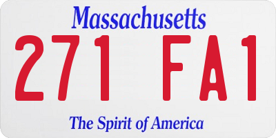 MA license plate 271FA1