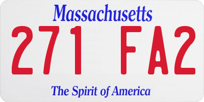 MA license plate 271FA2