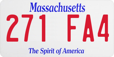 MA license plate 271FA4