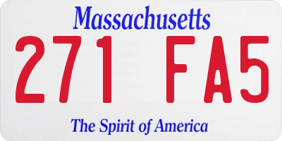 MA license plate 271FA5