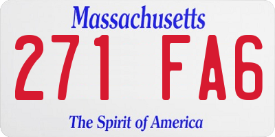 MA license plate 271FA6