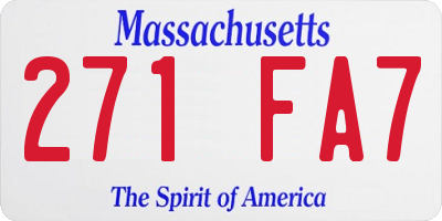 MA license plate 271FA7