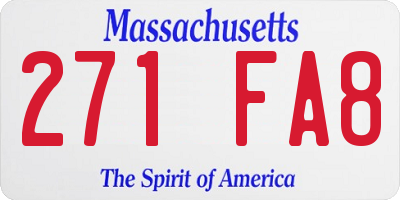 MA license plate 271FA8