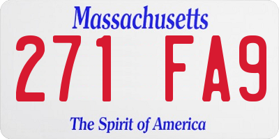 MA license plate 271FA9