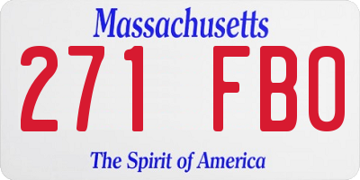 MA license plate 271FB0