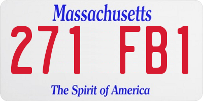 MA license plate 271FB1