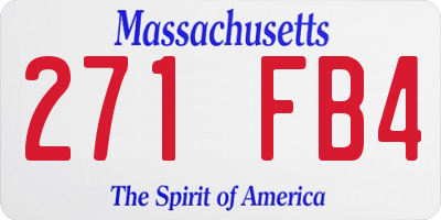 MA license plate 271FB4