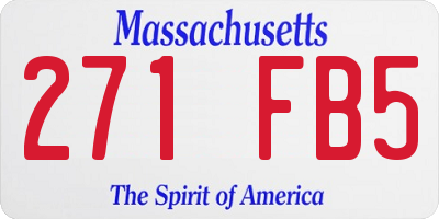MA license plate 271FB5