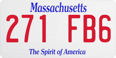 MA license plate 271FB6