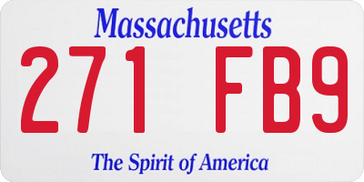 MA license plate 271FB9