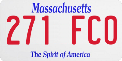 MA license plate 271FC0