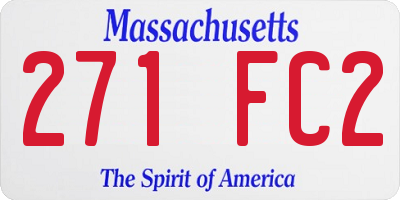 MA license plate 271FC2