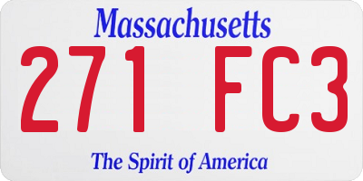 MA license plate 271FC3