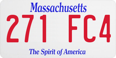 MA license plate 271FC4