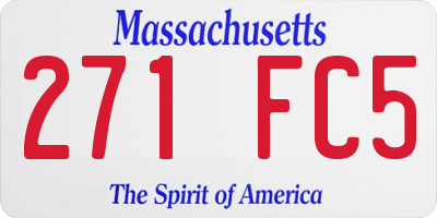 MA license plate 271FC5