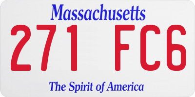 MA license plate 271FC6