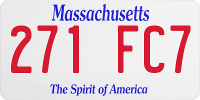 MA license plate 271FC7
