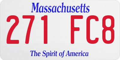 MA license plate 271FC8