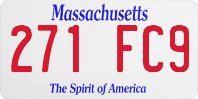 MA license plate 271FC9