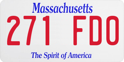 MA license plate 271FD0