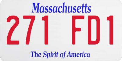 MA license plate 271FD1
