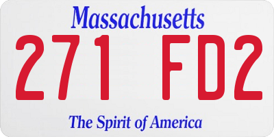 MA license plate 271FD2