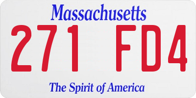 MA license plate 271FD4