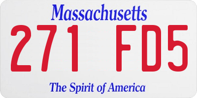 MA license plate 271FD5
