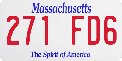 MA license plate 271FD6