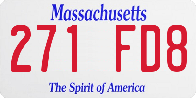 MA license plate 271FD8