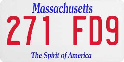 MA license plate 271FD9