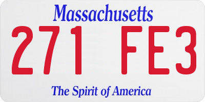 MA license plate 271FE3