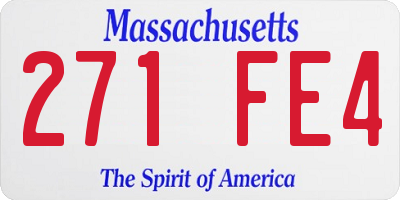 MA license plate 271FE4