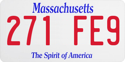 MA license plate 271FE9