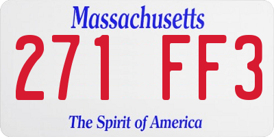 MA license plate 271FF3
