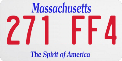 MA license plate 271FF4