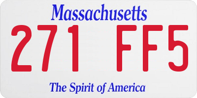 MA license plate 271FF5