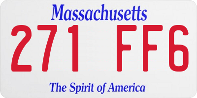 MA license plate 271FF6