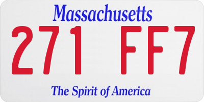 MA license plate 271FF7