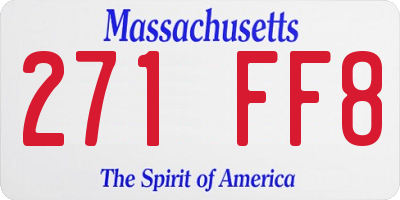 MA license plate 271FF8