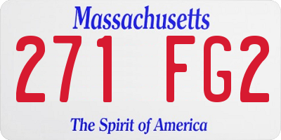 MA license plate 271FG2