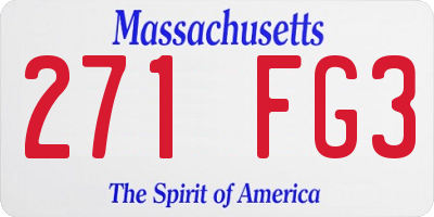 MA license plate 271FG3
