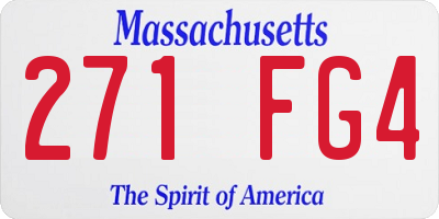 MA license plate 271FG4