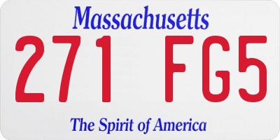MA license plate 271FG5
