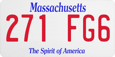 MA license plate 271FG6