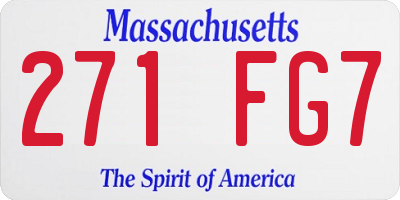 MA license plate 271FG7