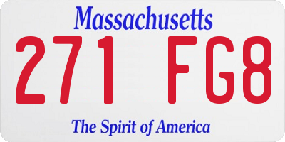 MA license plate 271FG8