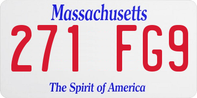 MA license plate 271FG9
