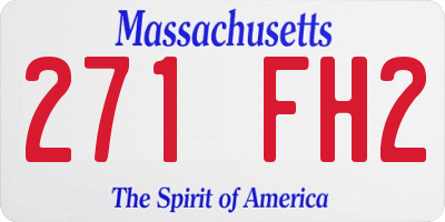 MA license plate 271FH2
