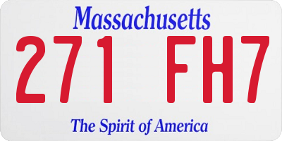 MA license plate 271FH7